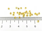 Margele de alama decorative cu striatii 2x1.8mm placate cu aur 14K (10buc)