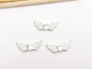 Margele metalice inima cu aripi 22x9x3mm argintiu
