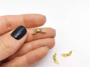 Margele metalice aripi 15x5mm auriu