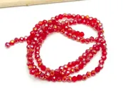 Margele cristal rondel 3x2mm rosu AB (sirag)