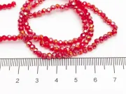 Margele cristal rondel 3x2mm rosu AB (sirag)