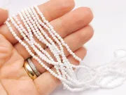 Margele cristal rondel 2.5x2mm alb opac lustered (sirag)