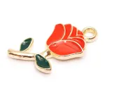 Charm trandafir auriu 23.5x12mm