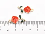 Charm trandafir auriu 23.5x12mm