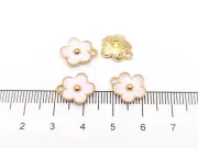 Charm auriu floare 13x11.5mm roz