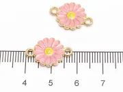 Link auriu floare 21x13mm roz