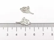 Charm otel inoxidabil trandafir 16x9x1mm