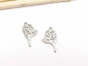 Charm otel inoxidabil trandafir 16x9x1mm