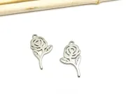 Charm otel inoxidabil trandafir 16x9x1mm