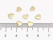 Charm otel inoxidabil auriu inima 6x5mm