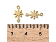 Link otel inoxidabil 304 auriu floare 13x7.5x0.5mm