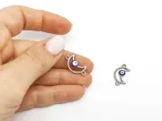 Link otel inoxidabil 304 luna cu ochi de deochi 20.5x12x3mm