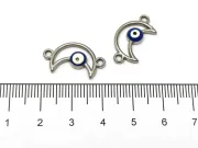 Link otel inoxidabil 304 luna cu ochi de deochi 20.5x12x3mm