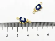 Link otel inoxidabil 304 auriu elefant cu ochi de deochi 15x6.5x2.5mm