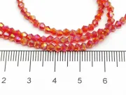Margele cristal biconic 2x3mm rosu AB (sirag)