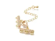 Inchizatoare cubic zirconia multisir auriu deschis (1buc)