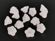 Margele sticla floare 9x9x6mm alb opal (1buc)