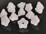 Margele sticla floare 9x9x6mm alb opal (1buc)