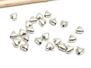 Margele metalice inima 6x5mm argintiu (10buc)