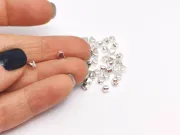 Margele metalice inima 4x3.5mm argintiu (25buc)