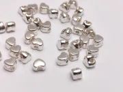 Margele metalice inima 4x3.5mm argintiu (25buc)