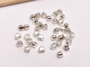 Margele metalice inima 4x3.5mm argintiu (25buc)