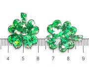 Pandantiv rasina trifoi 23x22x2.5mm verde