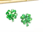 Pandantiv rasina trifoi 23x22x2.5mm verde