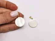 Pandantiv sidef rotund plat 19mm