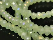 Margele cristal rondel 3x2mm verde opal AB (sirag)