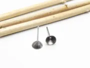 Tortite cercei otel inoxidabil 304 pentru rhinestone de 5mm (2buc)