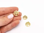 Charm otel inoxidabil 304 copacul vietii 15.5x14x1mm