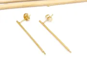 Tortite cercei otel inoxidabil 304 auriu placat IP cu opritor 38x3mm (2buc)