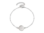 Baza bratara otel inoxidabil 304 cu prelungitor interior cabochon 12mm, lungime 19cm