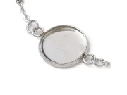 Baza bratara otel inoxidabil 304 cu prelungitor interior cabochon 12mm, lungime 19cm