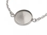 Baza bratara otel inoxidabil 304 cu prelungitor interior cabochon 16mm, lungime 14.5cm