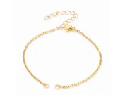 Baza bratara otel inoxidabil 304 auriu pentru link cu prelungitor, lungime 18.5cm