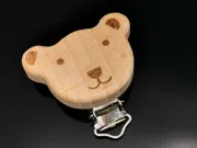 Clips pentru lant suzeta natur 50x34x17mm ursulet