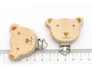 Clips pentru lant suzeta natur 50x34x17mm ursulet