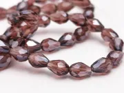 Margele cristal picatura 6x4mm ametist lustered (sirag)