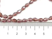 Margele cristal picatura 6x4mm ametist lustered (sirag)