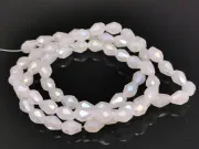 Margele cristal picatura 6x4mm alb opal lustered (sirag)