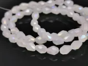 Margele cristal picatura 6x4mm alb opal lustered (sirag)