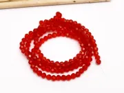 Margele cristal rotund fatetat 3~3.5mm rosu inchis (sirag)