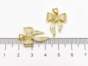 Charm funda din cubic zirconia 22x16.5mm auriu