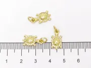 Charm testoasa din cubic zirconia 15x8mm auriu