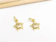 Charm testoasa din cubic zirconia 13.5x10mm auriu