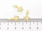 Charm testoasa din cubic zirconia 13.5x10mm auriu