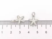 Charm stea de mare din cubic zirconia 12.5x10mm argintiu