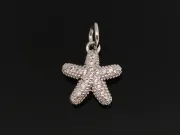 Charm stea de mare din cubic zirconia 12.5x10mm argintiu